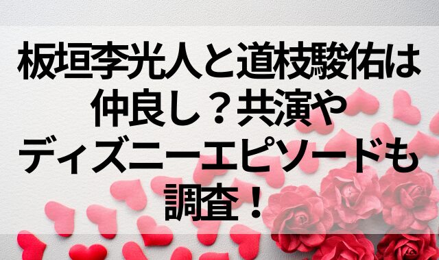 板垣李光人と道枝駿佑は仲良し？共演やディズニーエピソードも調査！