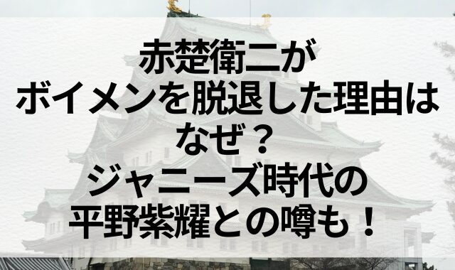 赤楚衛二がボイメンを脱退した理由はなぜ？ジャニーズ時代の平野紫耀との噂も！